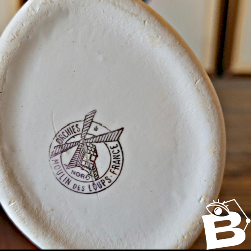 Saucière Moulin des Loups Volubilis, fleurs bleues et dorure