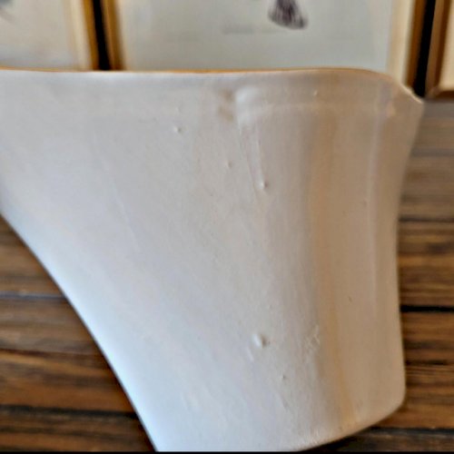 Saucière Moulin des Loups Volubilis, fleurs bleues et dorure