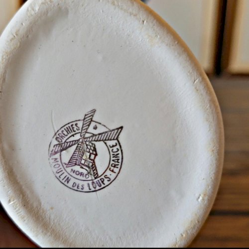 Saucière Moulin des Loups Volubilis, fleurs bleues et dorure