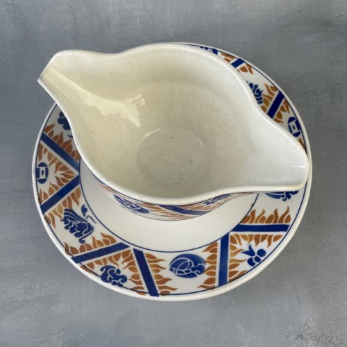 Saucière Orchies Moulin des loups et Hamage décor CANADA orange & bleu