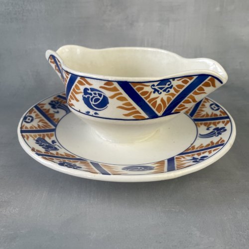 Saucière Orchies Moulin des loups et Hamage décor CANADA orange & bleu