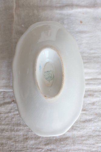 Saucière vintage faïence bleue & blanche – Boch La Louvière