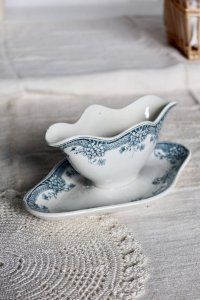 Vintage gravy boat earthenware Saint Amand New Factory Northern Ceramics - Mod