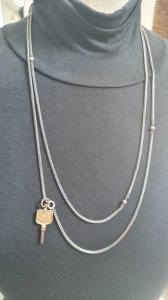 Antique pendant - long chain for pocket watch and key