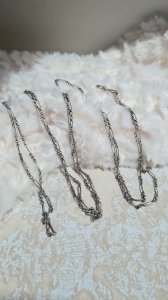 sautoir ancien -collier- chaine à gousset très longue en argent