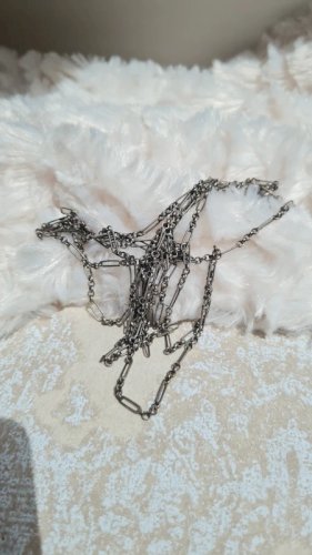 sautoir ancien -collier- chaine à gousset très longue en argent