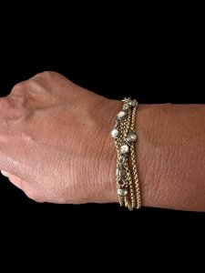 Sautoir/collier/bracelet ancien  Polyvalent vers 1900 plaqué or Classique Chic