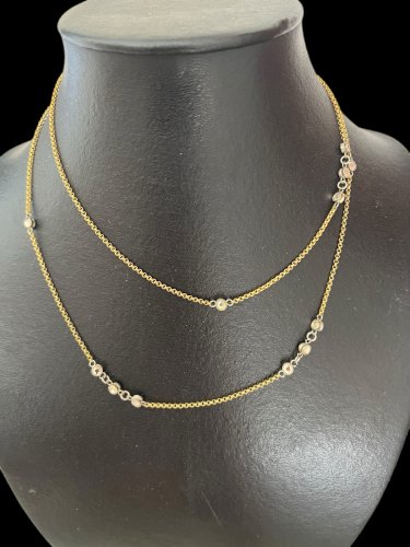 Sautoir/collier/bracelet ancien  Polyvalent vers 1900 plaqué or Classique Chic