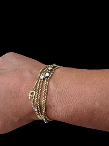 Sautoir/collier/bracelet ancien  Polyvalent vers 1900 plaqué or Classique Chic