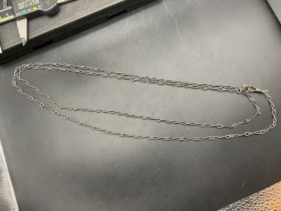 Sautoirs Chaine de Montre CHATELAINE en Argent niellée  XIXème .146cm