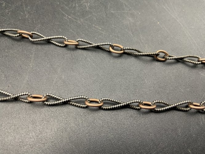 Sautoirs Chaine de Montre CHATELAINE en Argent niellée  XIXème .146cm