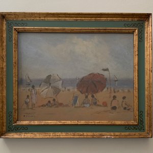 Scène de plage par Henri Saint-Clair (1899-1990) gouache sur carton A5870