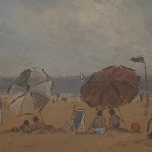 Scène de plage par Henri Saint-Clair (1899-1990) gouache sur carton A5870