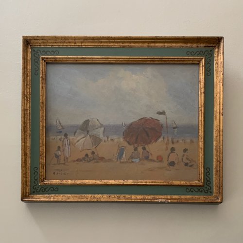 Scène de plage par Henri Saint-Clair (1899-1990) gouache sur carton A5870
