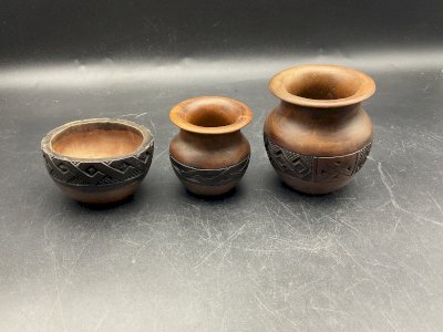 Sculpture Bois 3 petit vase ou autre art africain NGONGO LUCETE