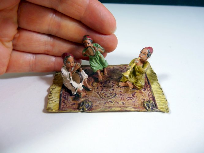 Sculpture bronze peint Vienne XIX° LE MUSICIENS ORIENTAUX par Bergmann poinçon