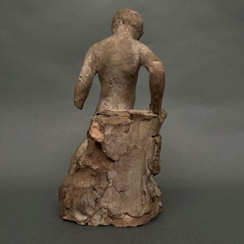 Sculpture d'atelier par Charles Filleul jeune homme en terre cuite M3417