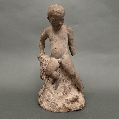 Sculpture d'atelier par Charles Filleul jeune homme en terre cuite M3417