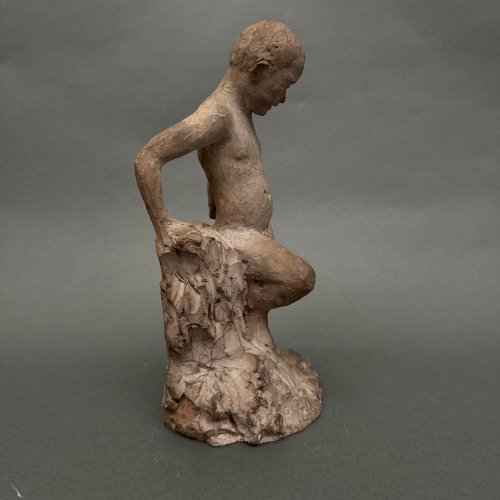 Sculpture d'atelier par Charles Filleul jeune homme en terre cuite M3417