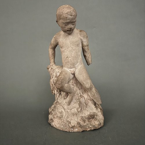 Sculpture d'atelier par Charles Filleul jeune homme en terre cuite M3417