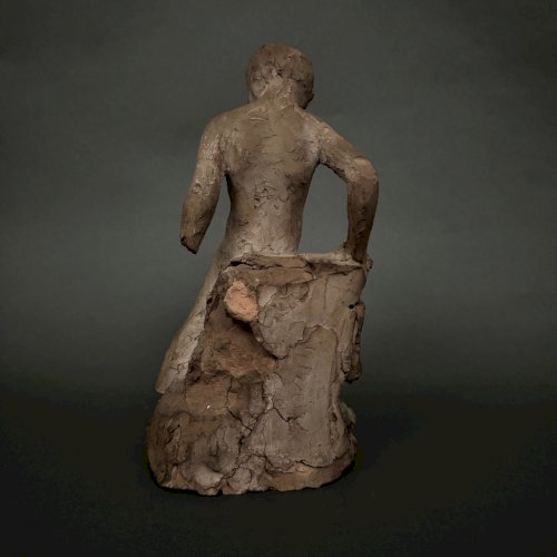 Sculpture d'atelier par Charles Filleul jeune homme en terre cuite M3417