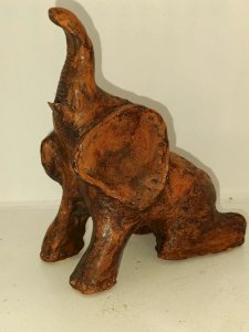 terracotta elephant sculpture, handcrafted, in good condition