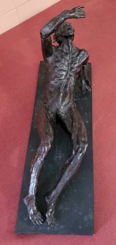 Sculpture en bronze de Damien HERMELLIN : nu masculin allongé