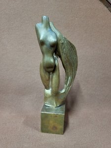 BRONZE SCULPTURE BY GARBELL CAMILLE DRAPED WOMAN