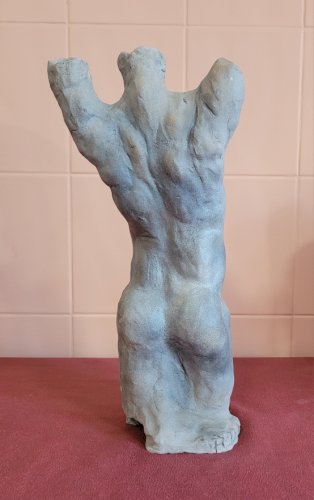 Sculpture en terre cuite, pièce unique, de Damien HERMELLIN : torse dhomme