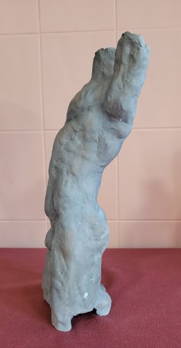 Sculpture en terre cuite, pièce unique, de Damien HERMELLIN : torse dhomme