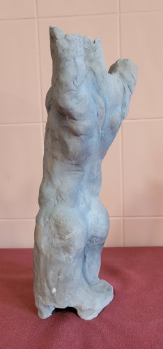Sculpture en terre cuite, pièce unique, de Damien HERMELLIN : torse dhomme