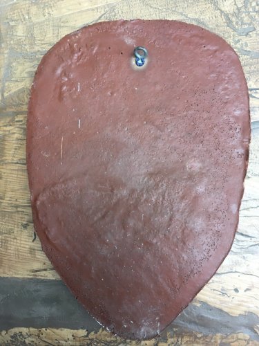 Sculpture Masque Ciment Peint Genre Terre Cuit A Identifier Année 1980