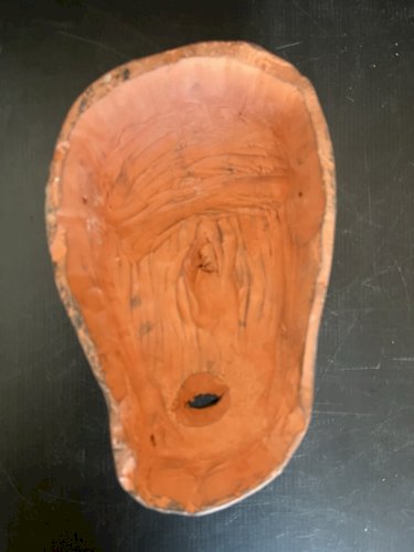 Sculpture Masque Mural  Visage Terre Cuite Vintage artisanat humour