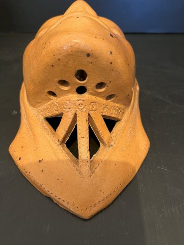 Sculpture Masque Mural  Visage Terre Cuite Vintage artisanat signé a identifier