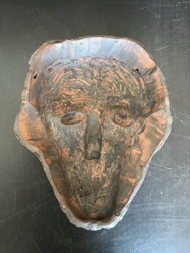 Sculpture Masque Mural  Visage Terre Cuite Vintage artisanat