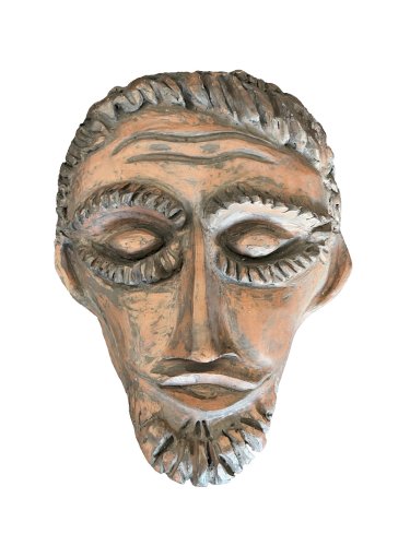 Sculpture Masque Mural  Visage Terre Cuite Vintage artisanat