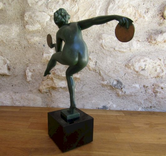 sculpture Max le Verrier ART DECO - danseuse signée DERENNE