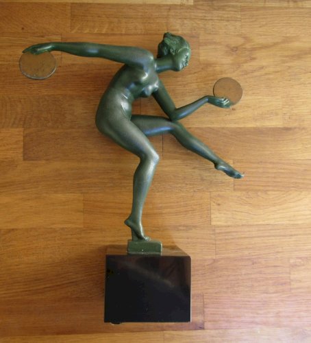 sculpture Max le Verrier ART DECO - danseuse signée DERENNE