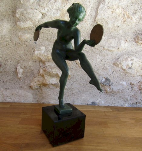 sculpture Max le Verrier ART DECO - danseuse signée DERENNE