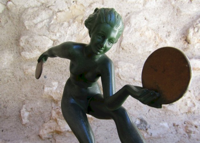 sculpture Max le Verrier ART DECO - danseuse signée DERENNE