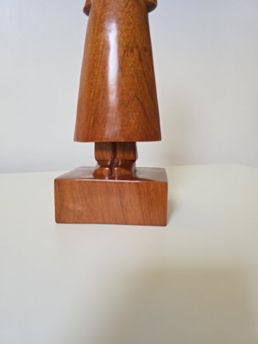 Sculpture minimaliste bois exotique 48 cm