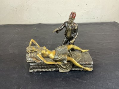 SCULPTURE ORIENTALISTE ÉROTIQUE EN BRONZE FRANZ XAVIER BERGMAN