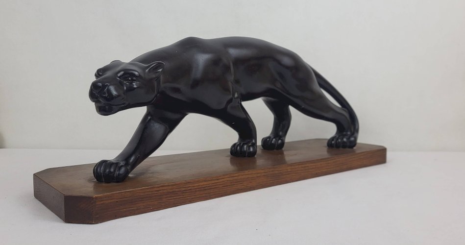 Sculpture Panthère daprès S. Melani, 1930s