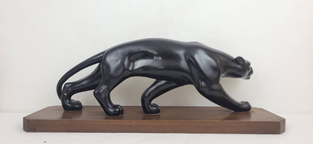 Sculpture Panthère daprès S. Melani, 1930s