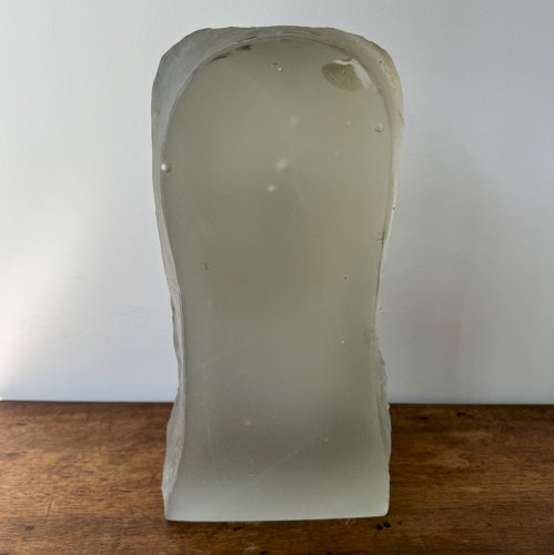 Sculpture par Lucien Lafaye visage féminin en verre moulé circa 1950 M3522