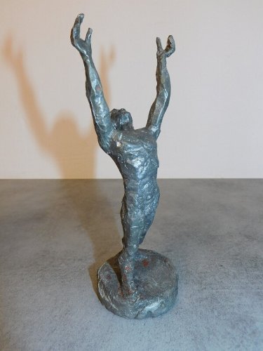 SCULPTURE PERSONNAGE EN PLOMB