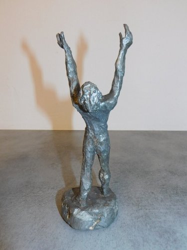 SCULPTURE PERSONNAGE EN PLOMB