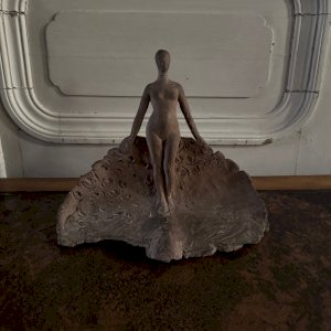 Sculpture plâtre d'atelier par Charles Filleul femme nue en terre cuite M3546