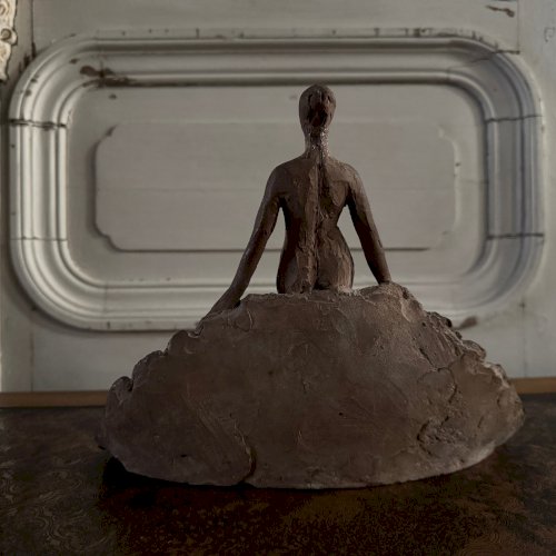 Sculpture plâtre d'atelier par Charles Filleul femme nue en terre cuite M3546