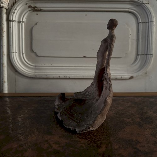 Sculpture plâtre d'atelier par Charles Filleul femme nue en terre cuite M3546